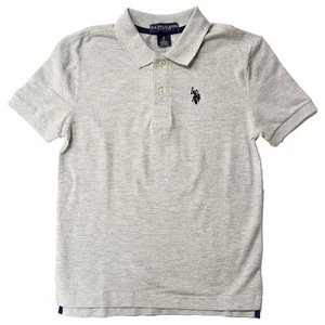U.S. Polo Assn. Boys Gray Collared Polo Short Sleeve T-Shirt Polo Shirt Medium 8 - Picture 1 of 2