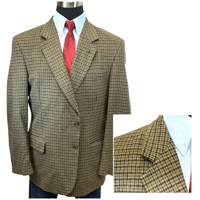 Blazer masculino 44R John Weitz flanela terno de tweed jaqueta casaco esportivo (camelo/cashmere? - Imagem 1 de 4