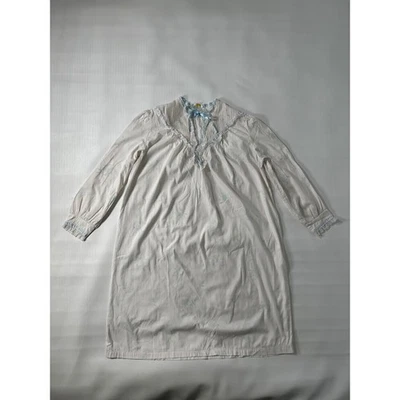 Camisón vintage Barbizon para mujer estampado floral pintuck encaje azul cinta vestido Foto 1 de 4