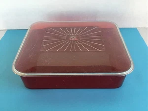 Hommer Mfg Co. de colección Caja de costura de baratija de joyería hecha en EE. UU. de plástico años 50 BONITA - Imagen 1 de 3