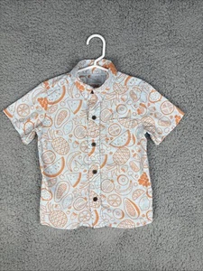 Blue w/Orange Fruits Button Up Patterened Shirt Size 4 Cat & Jack - Picture 1 of 7