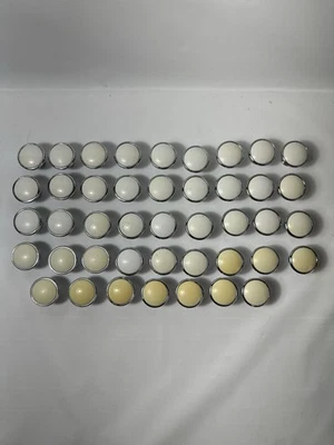 43 Knobs Kitchen Cabinet Dresser Hardware Ceramic White Chrome, Off White - Image 1 of 4