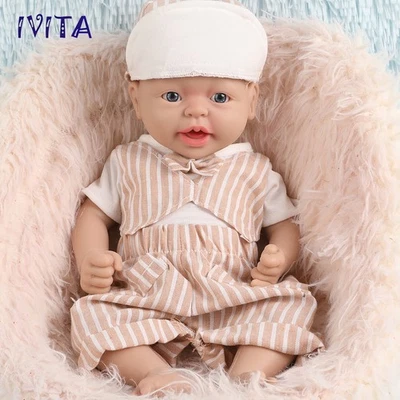 IVITA 15'' Silicone Newborn Baby Boy Squishy Silicone Reborn Infant Doll - Image 1 of 4