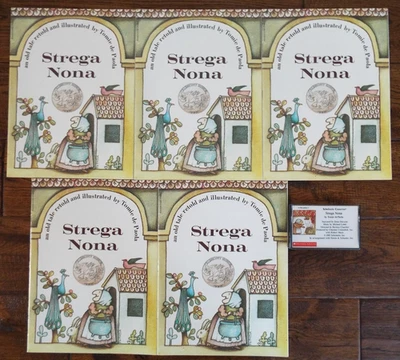 Lot 5 Strega Nona Books and Cassette by Tomie DePaola Guided Reading Audiobook — 第 1/3 张图片