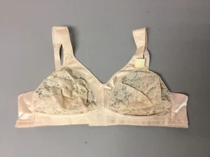 NWOT Women's Bra w/ Wide Shoulder Straps Size 48C Beige #372L - Picture 1 of 2