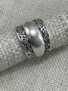Anillo banda balinesa plata años 70 vintage talla N 925 - Imagen 1 de 14