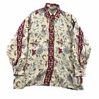 La Via Dei Gigli Shirt Women Large Multi Floral Long Sleeves Button Up Top Italy