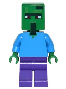 Lego Zombie Villager 21128 Dark Azure Torso Minecraft Minifigure - Picture 1 of 2