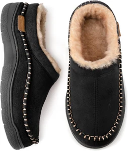 Zigzagger Men'S Slip on Moccasin Slippers, Indoor/Outdoor Warm Fuzzy Comfy House - Picture 1 of 6