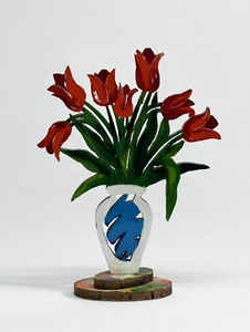 David Gerstein – Limited Edition Double-Sided Wood Sculpture: Bouquet of Flowers - Picture 1 of 10
