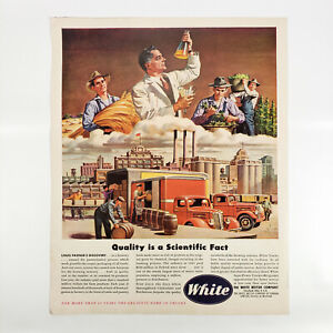 1946 White Motor Co. Ad City Delivery Trucks Louis Pasteur Brewery Beer Science
