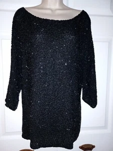 "Timeless" Naeem Khan Women's Black Silk Beaded Party/Cocktail Top XS New - Picture 1 of 12