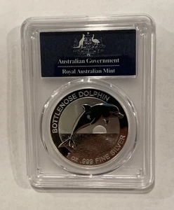 2019 Australia Bottlenose Dolphin MS70 First Strike ~ 1 oz Silver .999 - Picture 1 of 2
