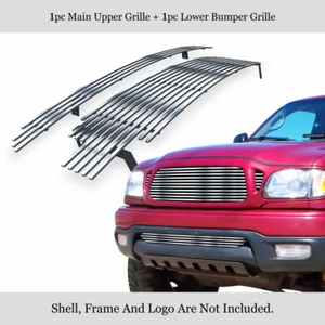 Fits 2001-2004 Toyota Tacoma Stainless Steel Chrome Billet Grill Insert Combo - Picture 1 of 7