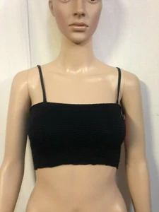 Colsie Women's Smocked Bandeau Black Bra Size XS - Picture 1 of 4