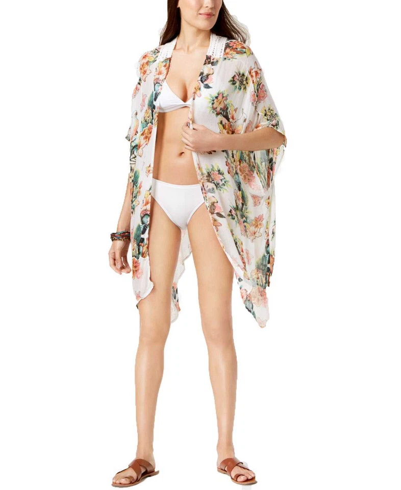 INC International Concepts女式热带印花钩针编织和服和封面 — 第 1/1 张图片