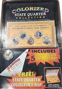 1999 COLORIZED US MINT STATE QUARTERS * Complete Set of 6 Coins * with Capsules - Picture 1 of 2