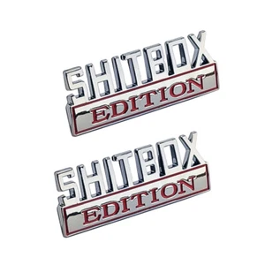 SHITBOX EDITION emblem Chrome Badges fits Chevy Honda Toyota Ford Car Truck - Picture 1 of 4