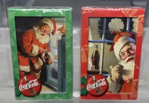 2 SEALED DECKS/COCA COLA / COKE SANTA CLAUS PLAYING CARDS GREEN AND RED - Picture 1 of 6