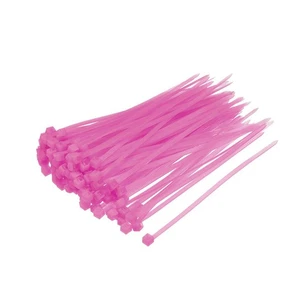 Cable Zip Ties 100mmx2.5mm Self-Locking Nylon Tie Wraps Pink 100pcs - Photo 1/4