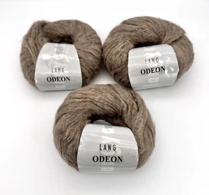 LANG ODEON Mohair Blend Yarn Balls #857-0026 28504 Taupe-Brown 50G/160m Lot of 3 - Picture 1 of 8