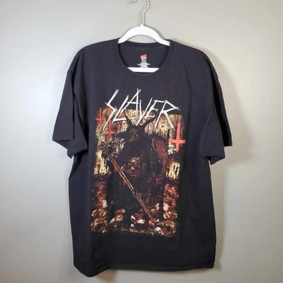 Slayer T Shirt North America 2017 Dates Tour Thrash Metal Band Goat & Sword XL - Image 1 of 4