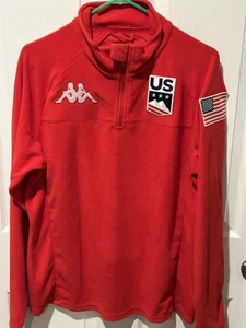 Kappa/USA Ski & Snowboard 1/4 Zip Red Fleece Jacket size Large NWT - Picture 1 of 8