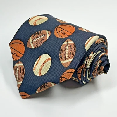 Corbata Estructura Seda Para Hombre Deportes Papá Fútbol Béisbol Baloncesto Estampado EE. UU. Foto 1 de 4