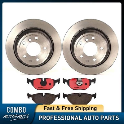 Rear Disc Brake Pad Set Disc Brake Rotor fits 2001-2003 BMW 525i - Image 1 of 4