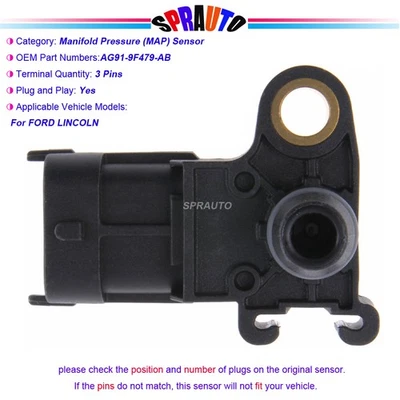Sensor de presión del colector (MAP) para Ford Mustang Explorer Escape AG91-9F479-AB Foto 1 de 4
