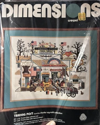 1980 Dimensions Crewel Trading Post Charles Wysocki Vintage Kit  - Image 1 of 3