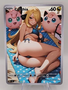 Cynthia Waifu Trainer Full Art Custom Trading Card Fan Art Art Goddess ACG - Picture 1 of 1
