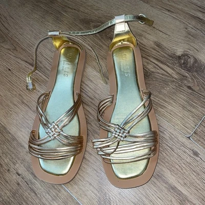 Wallis  Ladies Womens Gold Sandals Shoes UK Size 7/41 - Image 1 of 4