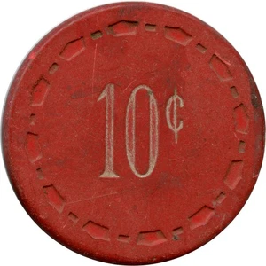 Reno, Nevada NV New China Club 10¢ Red Scrown Mold Chinese Symbols - Picture 1 of 2