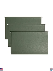 Hanging File Folders with 1/3-Cut Tab, Legal Size, Standard Green, 25 Pack - Picture 1 of 6