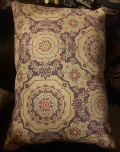 Cynthia Rowley Purple/Cream/Melon Floral Medallion Rectangular Pillow Set Of Two - Picture 1 of 5