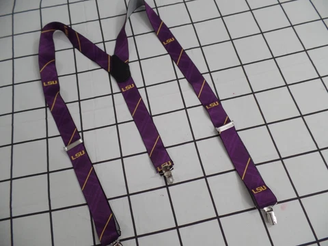 LSU Tigers Louisiana State Suspenders Oxford Adjustable Suspenders Cover
