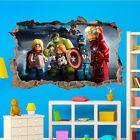 Super Heroes Lego Avengers Naklejka ścienna Sztuka 3D Plakat Naklejka Mural Dekoracja dla dzieci RN7