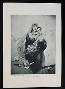 Virgin of the Doves, Gorlich Brown's Famous Pictures Vintage Print - Picture 1 of 2