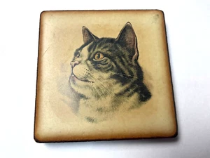 Vintage Cat *Magnet* Kitty Kat Krafts Crafts Fridge History Ceramic Stoneware - Picture 1 of 3