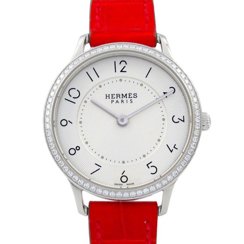 HERMÈS Orologio da polso HERMES Slim du Hermes CA2.230 quarzo SS pelle usato