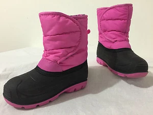 KAMIK Made in Canada Winter Snow Boots Fuchsia Faux Fur Lined Little Girls 10 - Picture 1 of 12