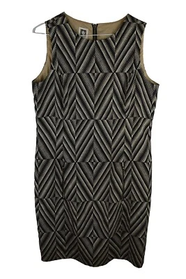 Vestido Anne Klein Funda Geométrica Sin Mangas Mujer Cambio Negocios Talla 8 Foto 1 de 4