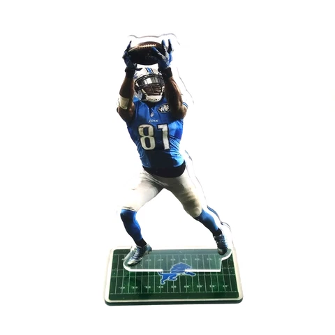 Calvin Johnson Figure - #81 of Detroit Lions Catches a Touchdown Pass Ornament Cover