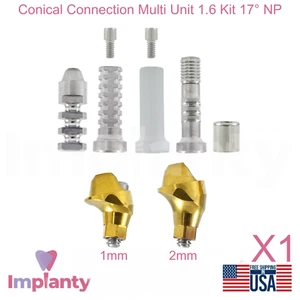 Kit Dentale Angolare Multi Unità 1.6 17° Collegamento Esagonale Attivo Conico NP - Foto 1 di 25