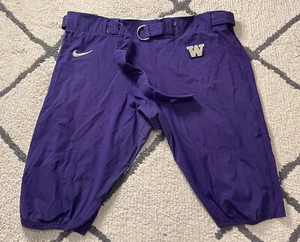 NIKE UW Washington Huskies Football Purple Game Pants Size 48 2000s #58 w/Belt - Picture 1 of 10