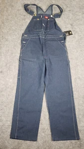 Dickies Bib Overalls Men’s 34x30 (36x31) Blue Denim Jean Carpenter Work NWT - Picture 1 of 8