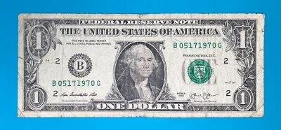 May 17, 1970 (B 05171970 G) Birthday Note $1 One Dollar Bill **See photos** - Image 1 of 3