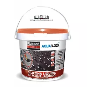 Rubson Silicone liquido 5kg Terracotta imperm. protezione Aquablock Tetti Camper - Foto 1 di 1