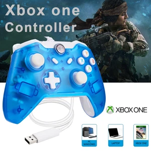 Glow Blue Light Wired USB Gamepad Controller For Xbox One Consoles & Windows PC - Picture 1 of 6